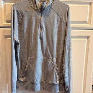 Vuori Heather Gray Hoodie Quarter-Zip Pullover